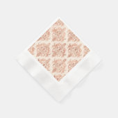 Warmer Pfirsich-Damask Wasserfarbe Ornamental Must Serviette (Ecke)