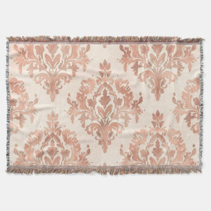 Warmer Pfirsich-Damask-Wasserfarben-Ornamentmuster Decke
