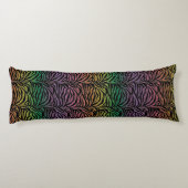 Warmer Regenbogen-Tiger-Tierdruck Seitenschläferkissen (Rückseite)