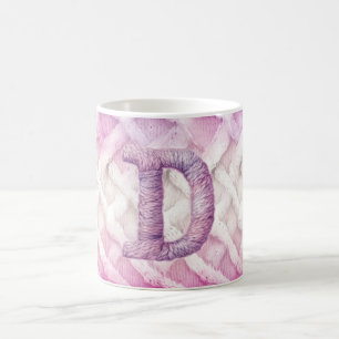 Warmer rosa Lila Buchstabe D Kaffeetasse