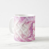 Warmer rosa Lila Buchstabe E Kaffeetasse (Vorderseite Links)