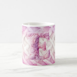 Warmer rosa Lila Buchstabe E Kaffeetasse