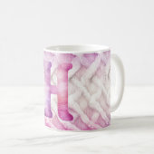 Warmer rosa Lila Buchstabe H Kaffeetasse (VorderseiteRechts)