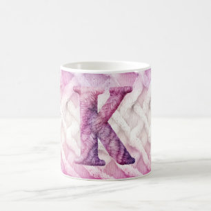 Warmer rosa Lila Buchstabe K Kaffeetasse