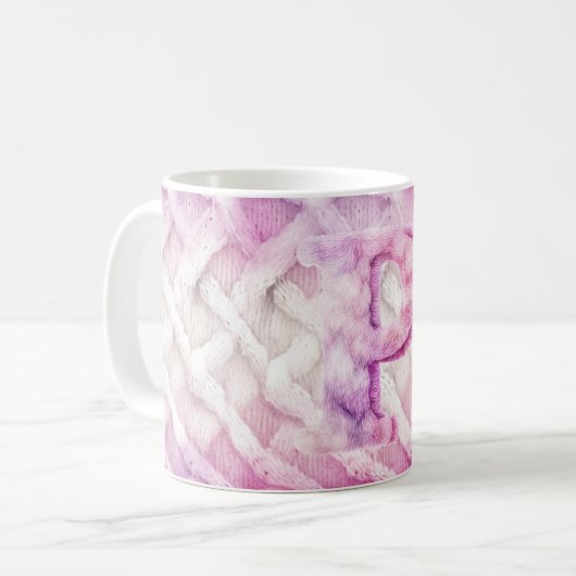 Warmer rosa Lila Buchstabe P Kaffeetasse (Vorderseite Links)