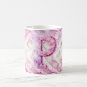 Warmer rosa Lila Buchstabe P Kaffeetasse