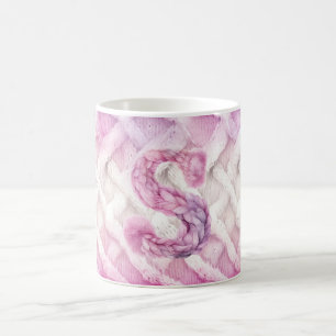 Warmer rosa Lila Buchstabe S Kaffeetasse