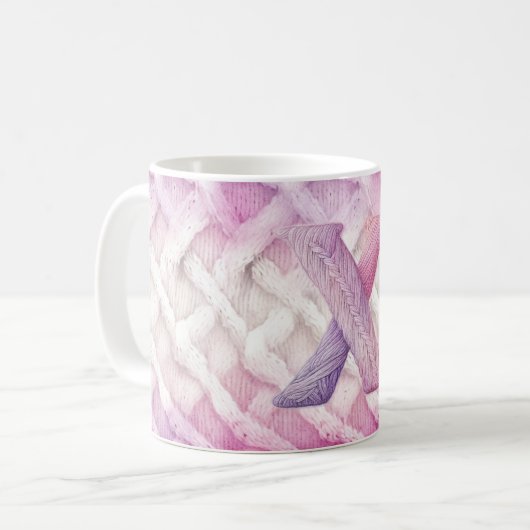 Warmer rosa Lila Letter X Kaffeetasse (Vorderseite Links)