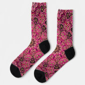 Warmer rosa Mandala geometrisches Design Socken (Linkes Detail)