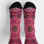 Warmer rosa Mandala geometrisches Design Socken (Oben)