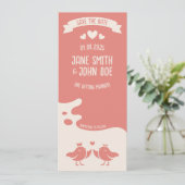Warmer Rosa Vogelgesang Save The Date (Stehend Vorderseite)