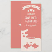 Warmer Rosa Vogelgesang Save The Date (Vorne/Hinten)