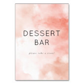 Warmer Rosa Wasserfarben Dessertbar-Schild Tischnummer (Rückseite)