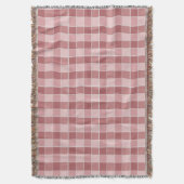 Warmer Rosé-Schachbrettmuster Soft Pink & Terrakot Decke (Vorderseite Vertikal)