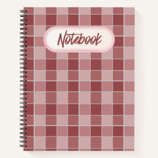 Warmer Rosé-Schachbrettmuster Soft Pink & Terrakot Notizblock