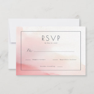 Warmer Rosé-Wasserfarben-RSVP RSVP Karte
