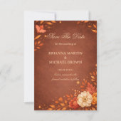 Warmer rustikaler Blumenherbst Save The Date (Vorderseite)