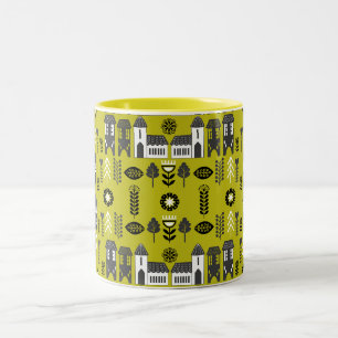 Warmer Senf Skandi-Home-Dekor Zweifarbige Tasse