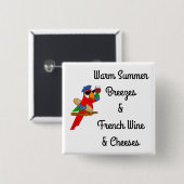 Warmer Sommer saust Papageien-Knopf Button (Vorne & Hinten)