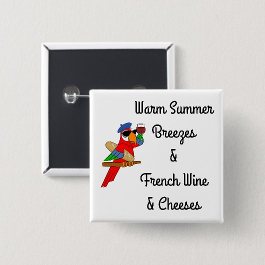 Warmer Sommer saust Papageien-Knopf Button (Vorne & Hinten)