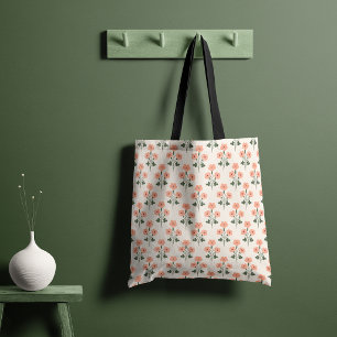 Warmer Sonnenuntergang Vintage Botanischer Wiesens Tasche