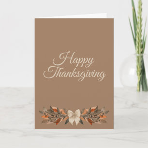 Warmer Taupe „Happy Thanksgiving“ Karte