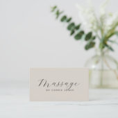 Warmer Taupe-Massagetherapeutin Visitenkarte (Stehend Vorderseite)