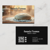 Warmer Teig auf Holztisch Backen Visitenkarte (Vorne/Hinten)