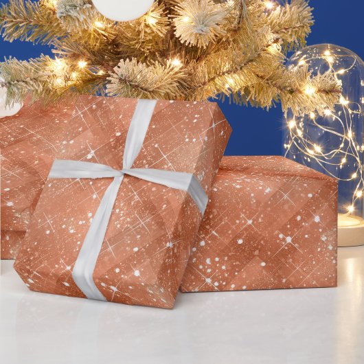 Warmer Terrakotta-Schimmer Beiger Glitter-Muster Geschenkpapier (Feiertage)