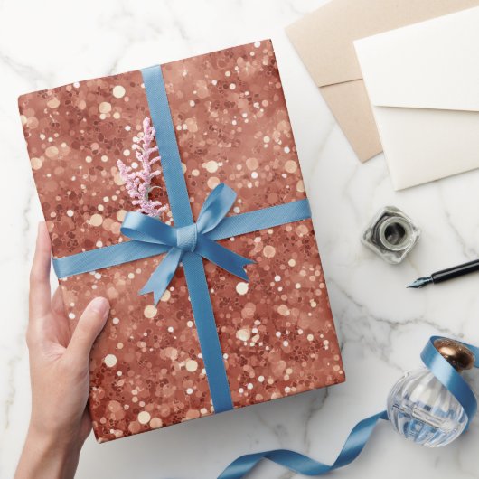 Warmer Terrakotta-Schimmer Beiger Glitter-Muster Geschenkpapier (Schenken)