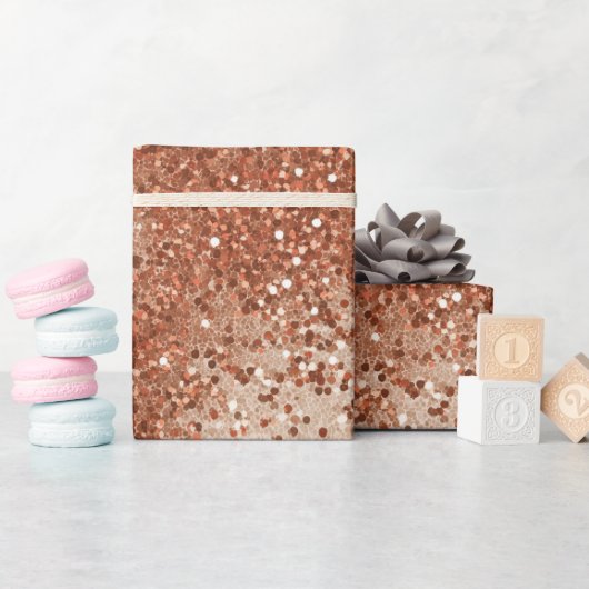 Warmer Terrakotta-Schimmer Beiger Glitter-Muster Geschenkpapier (Babyparty)