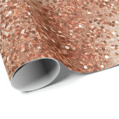 Warmer Terrakotta-Schimmer Beiger Glitter-Muster Geschenkpapier (Rolleneckpunkt)