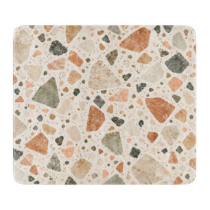 Warmer Terrazzo-Steinmuster in Elfenbein Schneidebrett