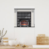 Warmer und gemütlicher Kamin Poster (Küche)
