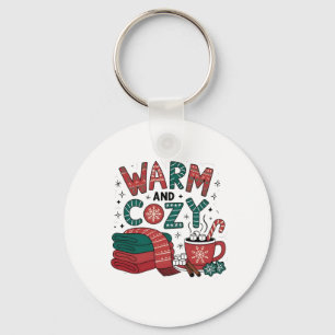 Warmer und gemütlicher Weihnachten Heiße Schokolad Schlüsselanhänger
