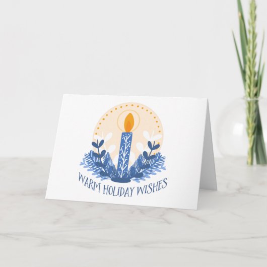 Warmer Urlaub wünscht Corporate Holiday Candle Karte (Vorderseite)