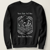 Warmer Wald mit sechseckigem Bergmotiv - Ihr Text Sweatshirt