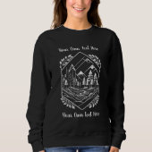 Warmer Wald mit sechseckigem Bergmotiv - Ihr Text Sweatshirt (Vorderseite)