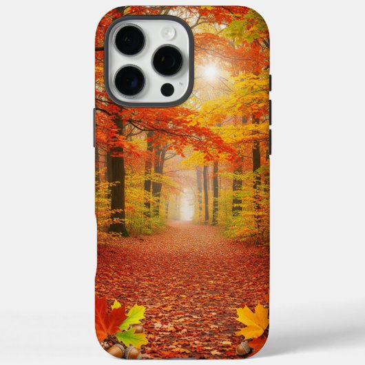 Warmer Waldweg mit goldenen Blätter Case-Mate iPhone Hülle (Rückseite)