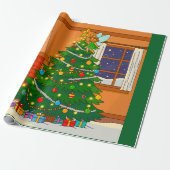 WARMER WEIHNACHTSBAUM BAUM DESIGN GESCHENKPAPIER (Ungerollt)