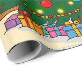WARMER WEIHNACHTSBAUM BAUM DESIGN GESCHENKPAPIER (Rolleneckpunkt)