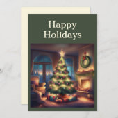 Warmer Weihnachtsbaum Feiertagskarte (Vorne/Hinten)