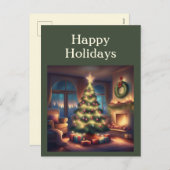 Warmer Weihnachtsbaum Feiertagspostkarte (Vorne/Hinten)