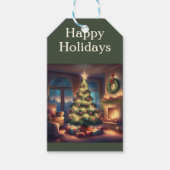 Warmer Weihnachtsbaum Geschenkanhänger (Vorderseite)