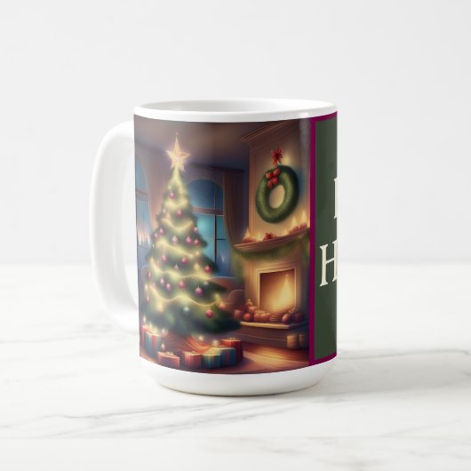 Warmer Weihnachtsbaum Kaffeetasse (Vorderseite Links)