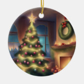 Warmer Weihnachtsbaum Keramik Ornament (Vorne)