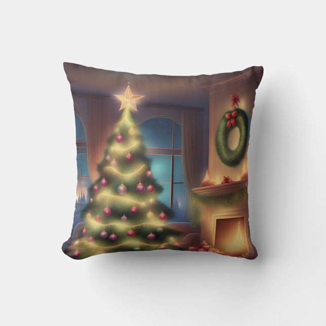 Warmer Weihnachtsbaum Kissen (Vorderseite)