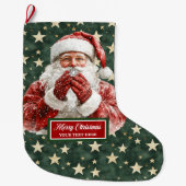 Warmer Weihnachtsmann Strumpf Personalisiert Großer Weihnachtsstrumpf (Vorderseite)