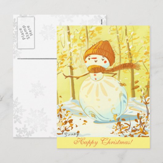 Warmer Winter Feiertagspostkarte (Vorne/Hinten)
