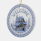 Warmer Winter Willkommen Keramik Ornament (Links)